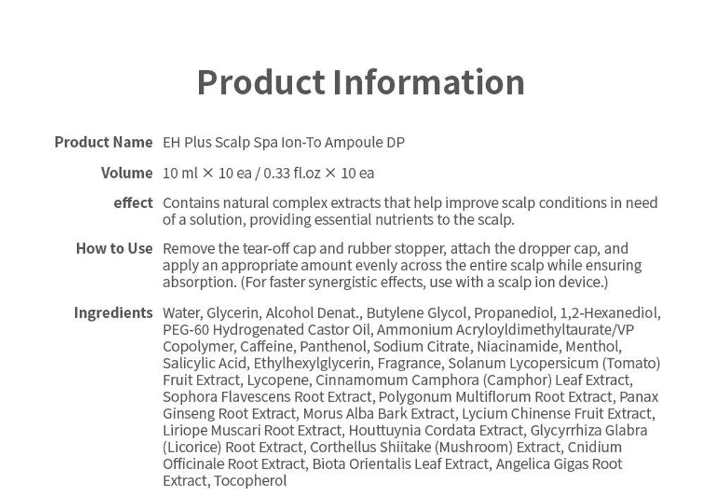 EHPlus Depecia Scalp Ion Ampoule