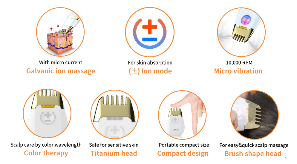 Scalp Galvanic ION Golden Comb